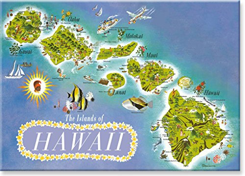 Kühlschrank Magnet mit Hawaiianischem Motiv - The Islands of Hawaii von Dessiaume
