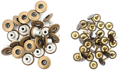 WedDecor Messing Jeans Knöpfe Ersatz Befestigung Verbindungen mit Zurück Nadel für Reparatur Denim Hose, Jacken, Lederwaren, Mode Bekleidung, Bronze, 14mm - Knopf, 10pcs