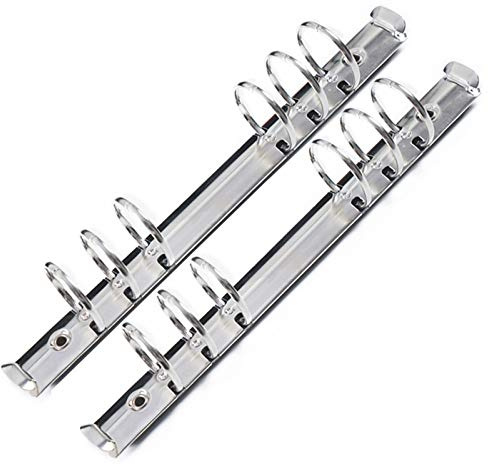 Moterm 2 Pieces 6-Hole Ring Binder Mechanisms Replacement Kit for Binder Planners (A5 Size, Silver Color, 30mm)