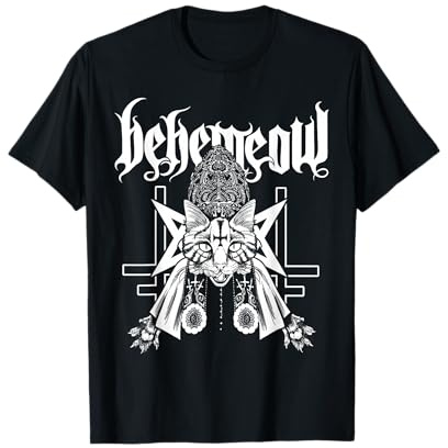 Blackcraft Behemeow Lindo Gato Satánico Death Metal Oculto Camiseta
