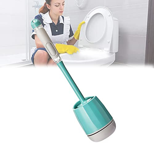 SRHIMEOS Escobilla De Baño con Dispensador De Jabón, Escobilla De Inodoro con Dispensador De Líquido para Baños, Juego De Escobilla y Soporte para Inodoro (Blue)