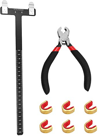 ANCLLO Bogensehne Nockpunkte Zangen Saiten Klopfset T Form Bogen Quadratisches Lineal Recurvebogen Drehen Kit Bogenschießen Bogensehne Nockpunkte Zange Saiten Nock Set-Schwarz