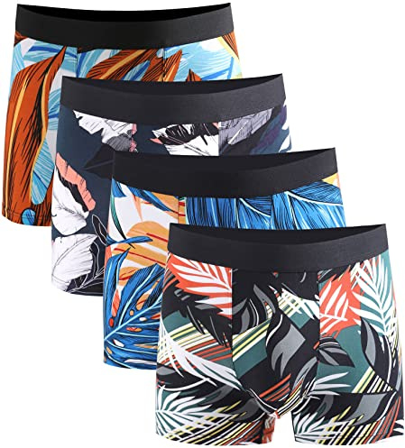 Xaanelr Boxershorts för män, kalsonger av bambu och viskos, underkläder, retroshorts, 4/8-pack, storlek S–3XL, M
