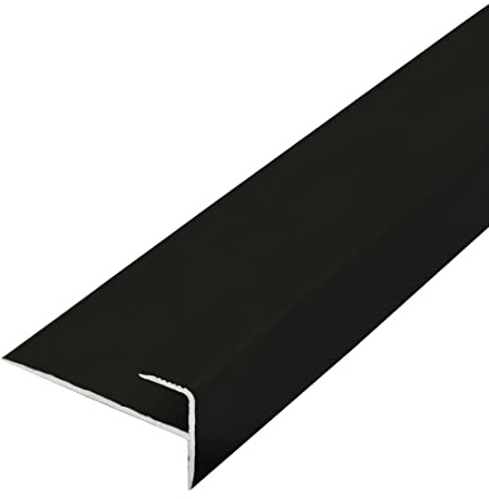 C24 28 x 14.5mm Anodised Aluminium LVT Stair Nosing Edge Profile for 5mm Flooring - Black, 0.9m