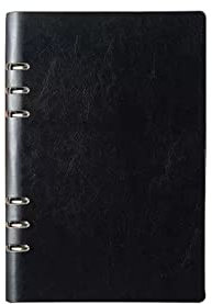 SAFWEL A5 Binder Cover Refillable Loose Leaf Round Ring Personal Journal Business Notebook Suitable for Everyday use (Color : Black)