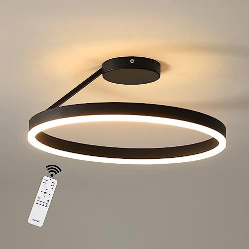 GaoHX Deckenlampe LED Deckenleuchte Rund, Moderne Deckenlampe aus Metall, Wohnzimmerlampe Dimmbar mit 1 Ringen Design aus Acryl Lampe für Schlafzimmer Büro Küche