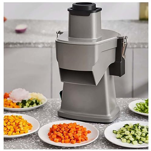 Oiyekntd Machine à découper et trancher Les légumes électriques 3 en 1, Hachoir à légumes Commercial, Machine à découper Automatique Les Pommes de Terre et Les oignons, Coupe en Cubes avec Lame