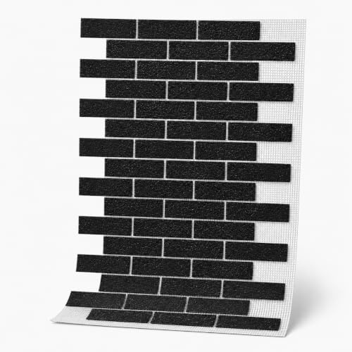 AMK-Fassadensystem – Hochwertige Paneele für Innen & Außen, Dekorative & witterungsbeständige Fassadenverkleidung, (9,4 m² Set), 010 Schwarz | Natürliche Steinoptik, Einfache DIY-Montage, Atmungsaktiv, Witterungsbeständig