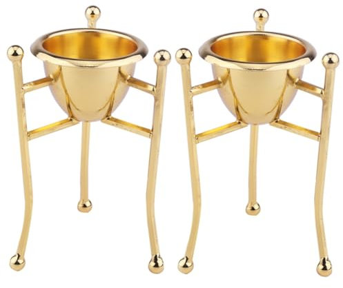 LIFKOME 2piezas Soporte De Huevos De Cobre Forma De Triángulo Accesorio De Cocina Para Huevos Al Vapor Color Dorado