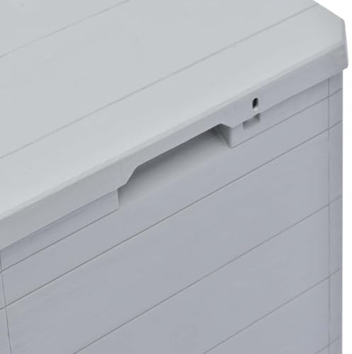 Ailgely Garten Aufbewahrungsbox Outdoor Box Wasserdicht Gartenbox Auflagenbox, Kissenbox für Garten Balkon und kleine Flächen Hellgrau 90 L