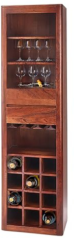 Kobolo Weinregal Weinschrank Massive aus Akazienholz - 50x36x180