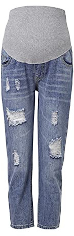 Jeans Premaman Donna Pantaloni Premaman Donna Estivi Donna Incinta Jeans Vita Alta Elastico Cintura maternità Pantaloni Casual Strappati Denim Pantaloni Leggins Premaman Donna Salopette Donna