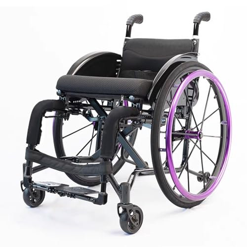 Leichter Sportrollstuhl, Faltbarer Und Tragbarer Rollstuhl, Klappbarer Transportrollstuhl, Multifunktionaler Kippschutzrollstuhl, Selbstfahrender Manueller Rollstuhl Aus Aluminiumlegierung(Size:38cm/1