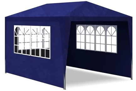 CLALER Pavillon 300x400 cm UV Schutz Faltbar Camping Garten Faltpavillon Partyzelt, Blau