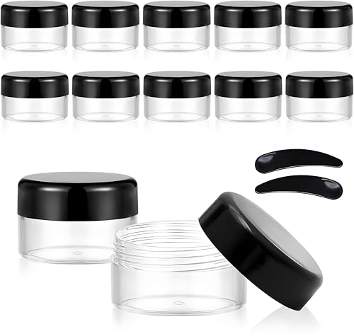 GAUATO 12 Stück Döschen 5ml, Plastik Cremedosen zum Befüllen Mini Dosen, Leere Tiegel Transparent Salbendosen, Cremetiegel mit Deckel Reise Tiegeldosen, für Lippenbalsam, Creme, Kerzen, Kosmetik