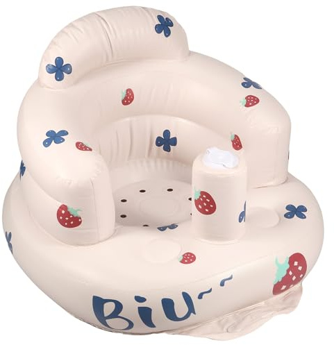Foppla Baby Aufblasbarer Sitz für Babys 3-36 Monate Eingebaute Luftpumpe Säugling Rückenstütze Sofa Kleinkind Stuhl zum Sitzen Baby Dusche Stuhl,Sitzen lernen,Essensitz (Rot)
