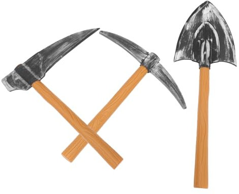 MOLUCKFU 3 Stück Teiliges Zwergkostüm Zubehör Set Mit Realistischer Hacke Sense Und Schaufel Leichtes Gnom Requisiten Set Für Fasching Halloween Und Bühnenauftritte