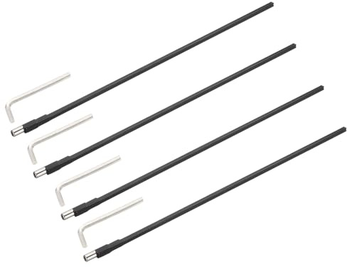 sourcing map Zwei-Wege-Stange für Gitarre, 440 mm, Low-Profile-Gitarrenstab mit 4 mm L-Schlüssel, Gitarrenbauer-Werkzeuge für elektrische, akustische Bassgitarren, Hals-Reparatur-Anpassung, Schwarz, 4