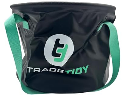 Tradetidy Collapsible Bucket 20L – Heavy Duty Foldable Bucket for Builders, Tradesmen, Construction, Site Work, DIY & Van Storage – Space-Saving, Tough, Easy Carry
