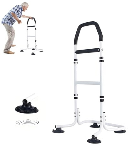 Hocomay Aide à la marche pour personnes âgées, avec 4 ventouses, hauteur réglable sur 8 niveaux, aide à la mobilité pour lit, toilettes, canapé, charge 100 kg