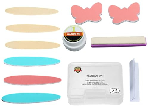 Kit Buffer Unghie Set Manicure Con Rinforzante, Levigatore, Buffer, | Lucidante e Buffer Per Principianti, Donne, Casa, Salone