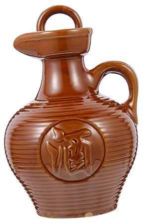 ARTSEWPLY Ceramic Wine Jug Portable Wine Kettle Handle 500ml Vintage Pot for Home and Restaurant Serving Alcohol Container