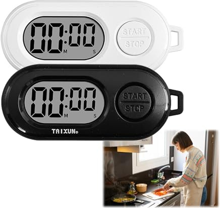 2 PCS Keychain Stopwatch with LCD Screen, Mini Digital Countdown Timer