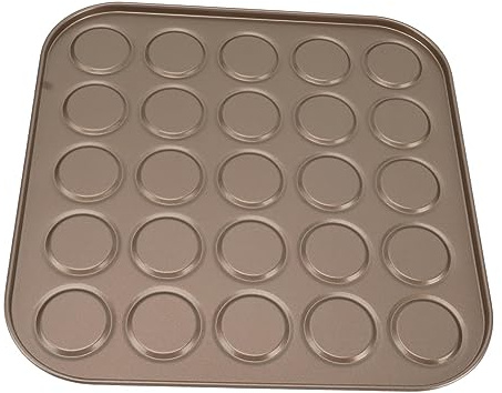 aqxreight Teglia per Muffin, Macaron, Teglia per Muffin, per, Stampo in Acciaio Al Carbonio per Forno, Oro, 30 Fori, per Ungere la qualità degli Alimenti, Rilascia Bene il rivestimento. (25 buche)