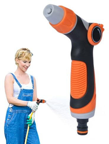 Para manguera de jardín, aspersor de jardín ajustable – Pistola pulverizadora para manguera de agua – Para limpieza de patios, patios, duchas y animales
