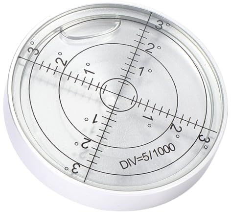 MAGICLULU Nivel de Burbuja Circular de Metal 60x10 Mm, Cubeta Plateada Líquido Claro, Nivel Horizontal Compacto Exterior, Topografía E Ingeniería, 1 Pieza