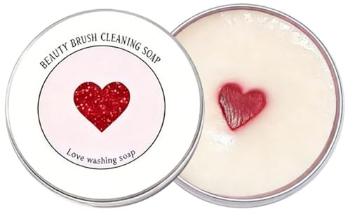 Makeup Brush Soap Cleaner, Peach Oolong Solid Brush Cleanser with Travel Tin & Cleaning Mat for Deep Cleaning Makeup Brushes and Sponges