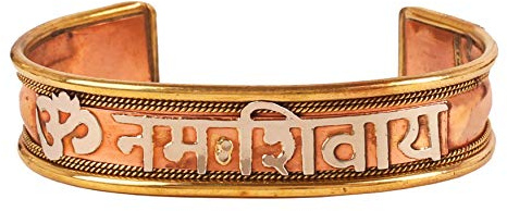 Touchstone Kupferarmband im tibetischen Stil. Handgeschmiedet aus massivem, hochwertigem Kupfer für Frauen und Männer. Hinduistische spirituelle Botschaft