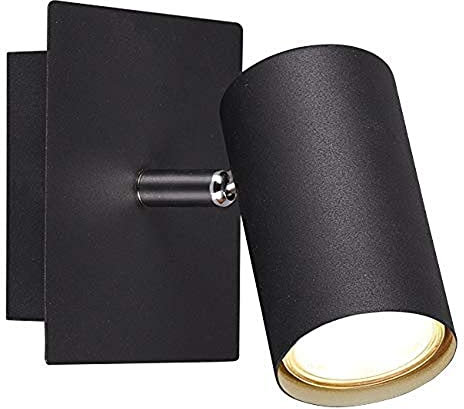 Trio Leuchten 802400132 Marley - Faretto da parete, Metallo, Nero opaco [Lampadina non inclusa]