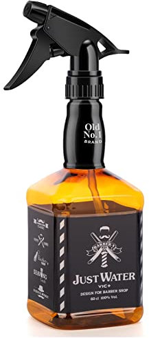 600ml/20.3oz Barber Spray Bottle, Mist to Stream Adjustable Setting, Plastic Whisky Squirt Bottle Empty Refillable Amber Sprayer for Hair Styling, Hairdresser, Stylist, Salon, Hair Styling, Plant