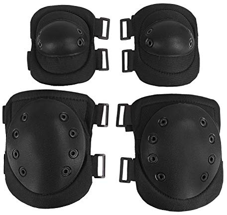 JIAHG Set de Protection Pour Genoux et Coudes Adulte Coussinets de Protection Antichoc Set de Genouillère Coudière pour Cyclisme Patinage Planche à Roulettes Sport en plein air