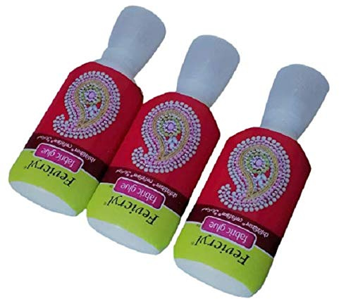 3 piezas – 30 ml Fevicryl pegamento tela para pegar cuentas, cinta, papel de aluminio, etc