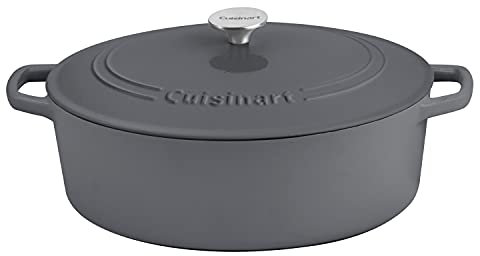 CUISINART Cazuela ovalada de 7 cuartos de galón, gris oscuro