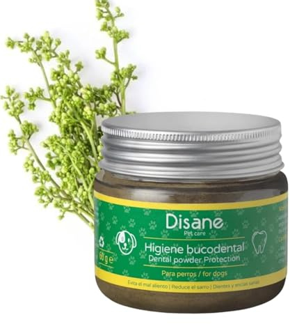 DISANE Higiene Bucodental Perros | Suplemento en Polvo para Cuidado de Dientes y Encías para Perros| Combate el Sarro y la Placa de Perros | Limpieza Eficaz contra el Mal Aliento de Perros