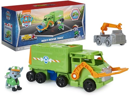 Paw Patrol - Paw Patrol, Big Truck Pups, Truck verwandelt Rocky mit Sammelfigur, Spielzeug für Kinder ab 3 Jahren, Farbe (Spin Master 6065318)