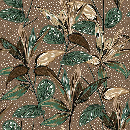 Daisy 3-Ply Flowers Tissue Paper Napkins Serviettes for Decoupage Lunch 33 x 33cm - Pack of 20 (Botanical Plants on Brown Background)