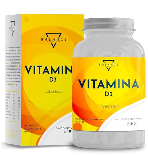 VITAMINA D3 2000UI - 360 TABLETAS (suministro de un año) | Vitamina D | Bienestar de huesos, dientes, músculos y sistema inmunológico | Sin gluten, OMG ni lactosa | Made in EU