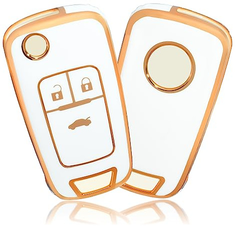 OFFCURVE Autoschlüssel Hülle Schlüsselhülle, Schlüsseltasche Autoschlüssel Schutzhülle Schlüsselgehäuse für Chevrolet Aveo Spark Cruze Opel Vauxhall Adam Cascada Mokka Astra Buick Regal Lacrosse