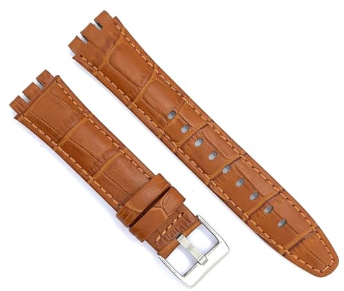 diloy Lederarmband kompatibel mit Swatch Irony Scuba Ref 328 | Rindslederarmband mit Alligatorprägung. Bitte Maße prüfen um die Kompatibilität zu bestätigen