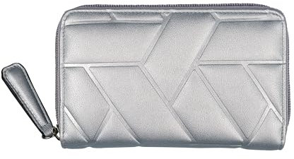 TOM TAILOR Amela Damen Geldbörse Portemonnaie Reißverschluss Mittelgroß Silber