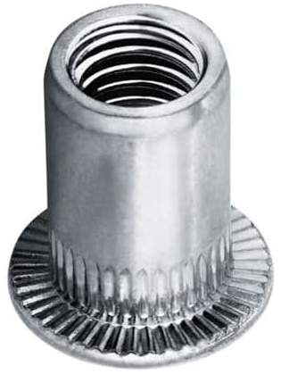 Flachkopf Blindnietmuttern alle Größen - Alu, Stahl-vz, Edelstahl A2 Nietmuttern (Aluminium M6 Klemmbereich 3,0-5,5mm, 50 Stück)