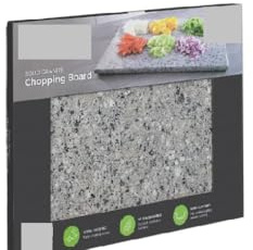 New Quality Solid Granite Chopping Board - Light Grey with Non Slip Feet