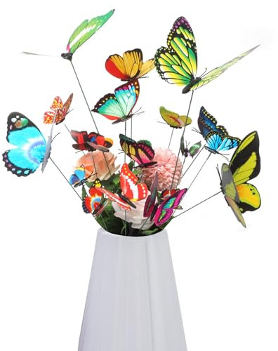 KARELLS Mariposas decorativas para jardín, 10 unidades, colores vibrantes, resistentes al agua, para patio y jardín