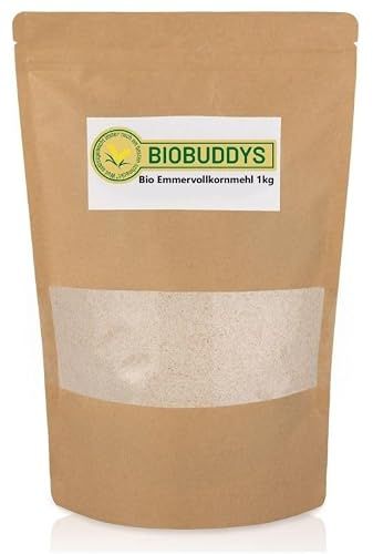 Bio Emmervollkornmehl 1 kg | Urgetreide-Ausmahlung mit nussiger Note, für Brot, Brötchen, Kuchen, Pizza, Pfannkuchen und rustikales Gebäck