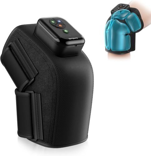 Comfytemp Kabelloses Kniemassagegerät Luftkompression 3D-Massage mit 2500 mAh Akku, Heizungfunktion für Knie mit DIY Kontrolle per App und Knopfdruck Vatertag