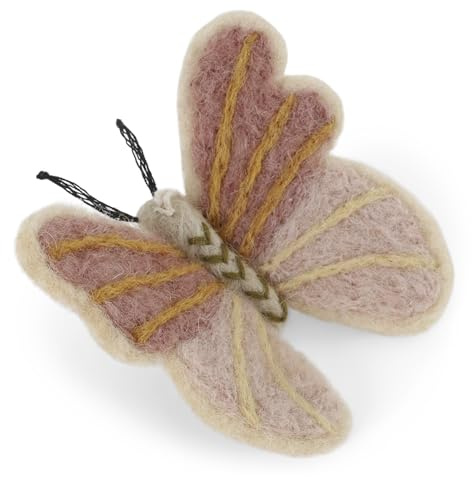 Gry & SIF Anhänger, Schmetterling, Pfirsich, Kirsche, Fairtrade, Handmade in Nepal, Filzdekoration, Sommerdeko, Frühlingsdeko, zum aufhängen, Wohndekoration, Filzdekoration, Anhänger (Lavender)